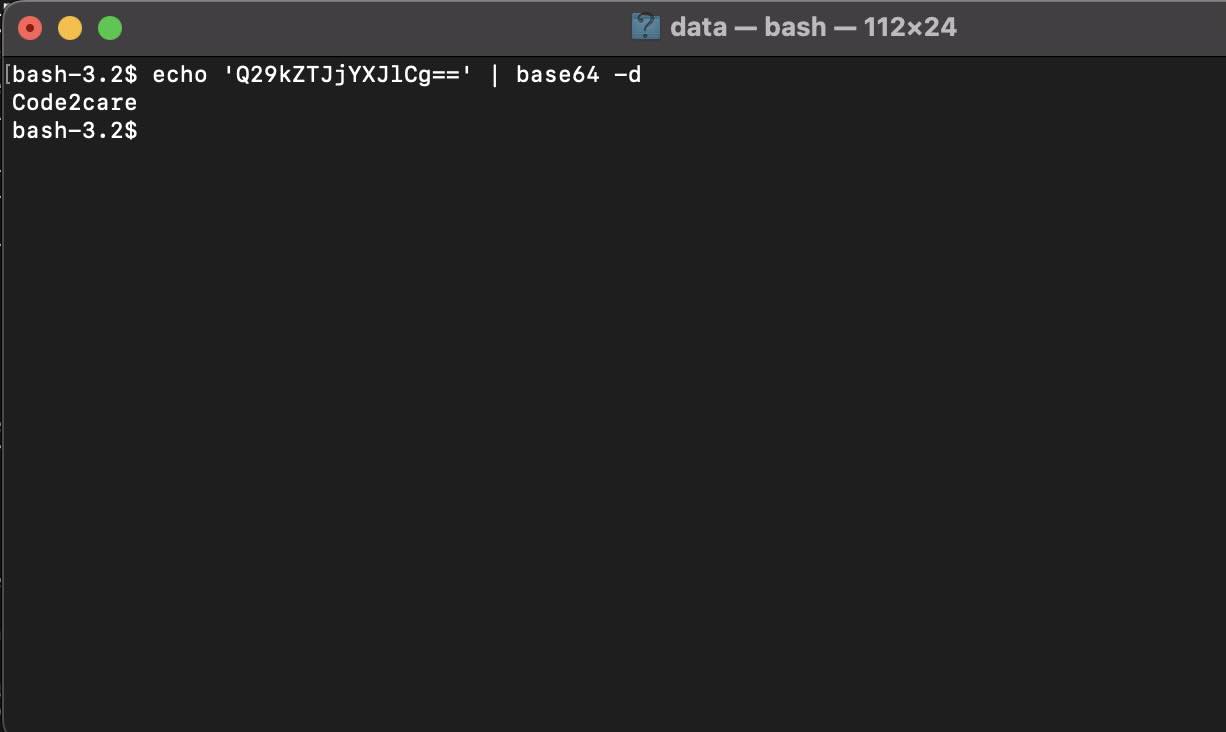 Bash Command to Base64 Decode a String